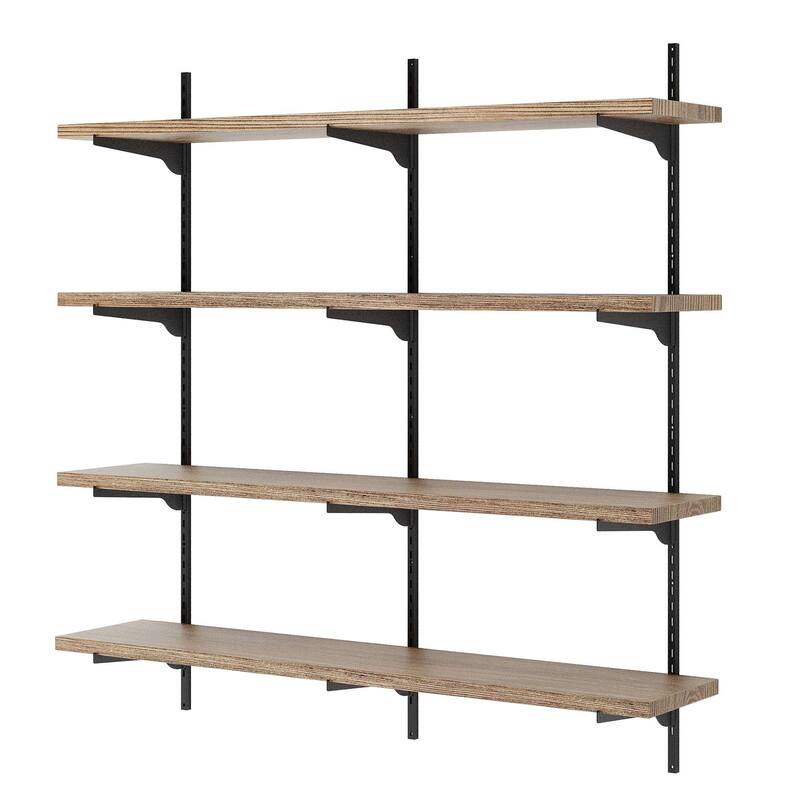 Wallniture Turin 36" Floating Bookshelves with Adjustable Brackets, Hanging Shelves, Living Room Decor 2,3 or 4 Tier Options