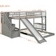 preview thumbnail 4 of 19, Twin Over Twin Bunk Bed with Slide and Staircase Storage Drawers, Convertible Ladder, Guardrails, No Box Spring Needed