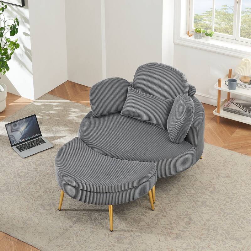 Small Sofa with Small end Table, Suitable for Lunch Break Casual Afternoon Tea Time Seat, Suitable for Small Apartment, Bedroom - Grey