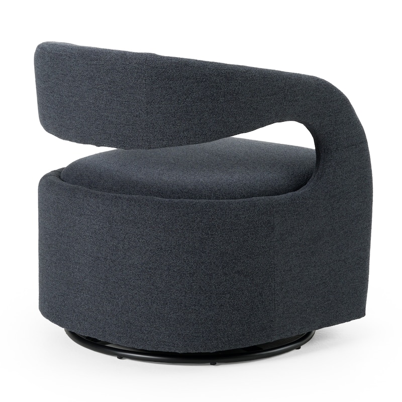 Divani Casa Vance Modern Sand Fabric & Wood Accent Chair