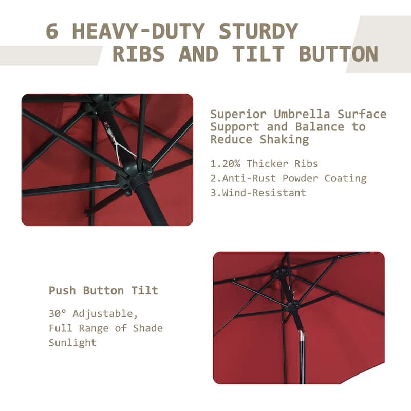 Autlaycil 7.5FT Patio Umbrella with Tilt and Crank