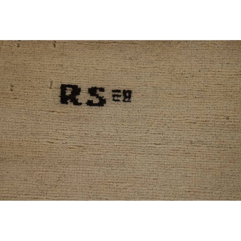 Modern Gabbeh Oriental Rug Hand-Knotted Wool Carpet - 6'8" x 9'7"