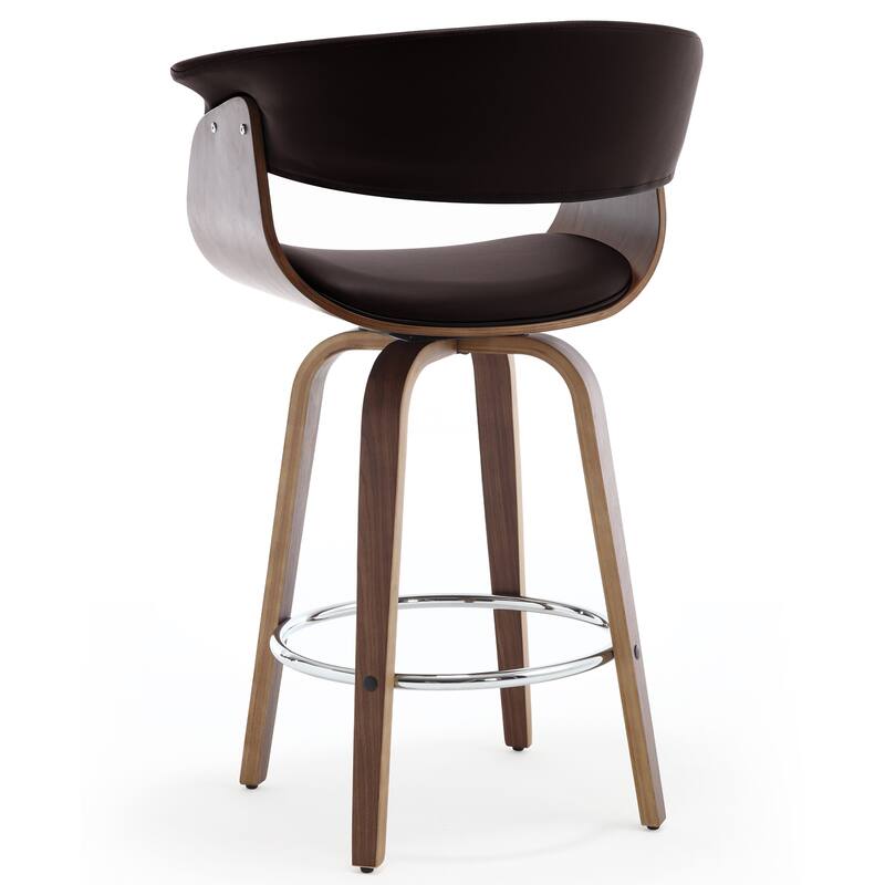 Modern Swivel Bar Stools Upholstered Counter Height Stools, Set of 2