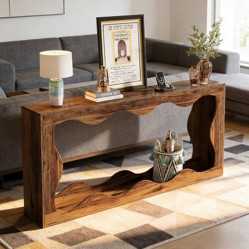 63" Modern Style Entryway Industrial Console Table