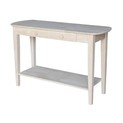 Unfinished Solid Parawood Philips Oval Sofa Table
