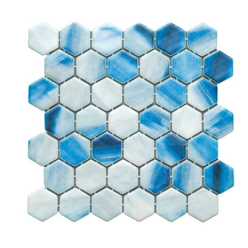 The Tile Life Eterna Hex 2x2 Glass Mosaic Floor, Backsplash & Wall Tile