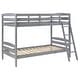 preview thumbnail 1 of 4, Rhea Farmhouse Grey Wood Twin Over Twin Bunk Bed Grey