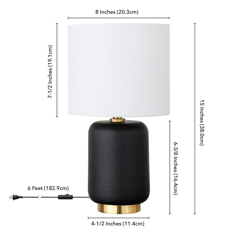 Lambert 15" Tall Ceramic Table Lamp with Fabric Shade