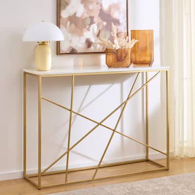 SAFAVIEH Home Lumen Marble Console Table - 42"W x 12"D x 31"H
