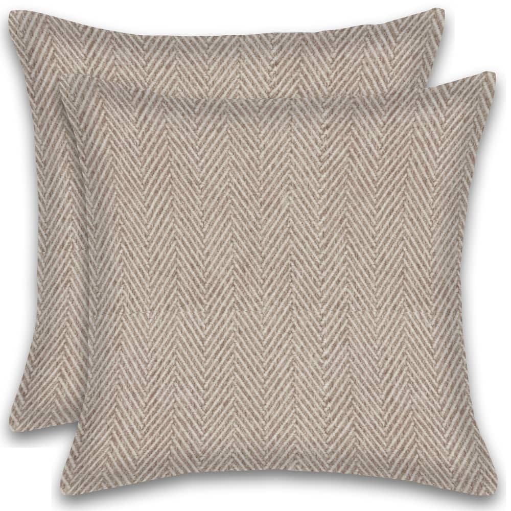 Fabstyles Herringbone Stripe Set of 2 Cotton Throw Pillows