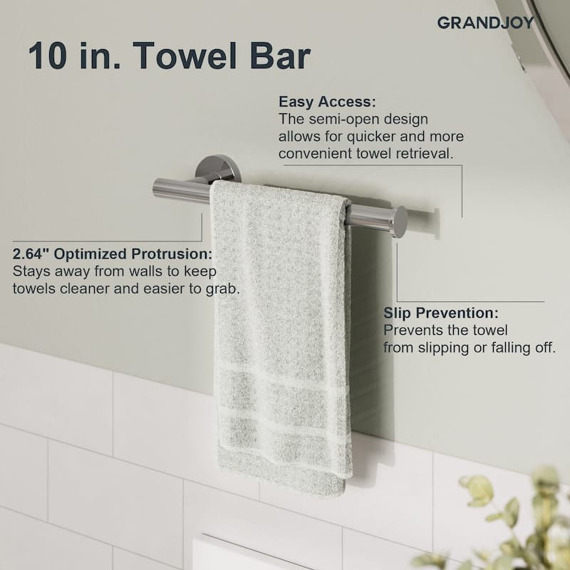 GRANDJOY 4-Piece Bath Towel Bar Rack Towel Holder Stainless Steel Hardware Set