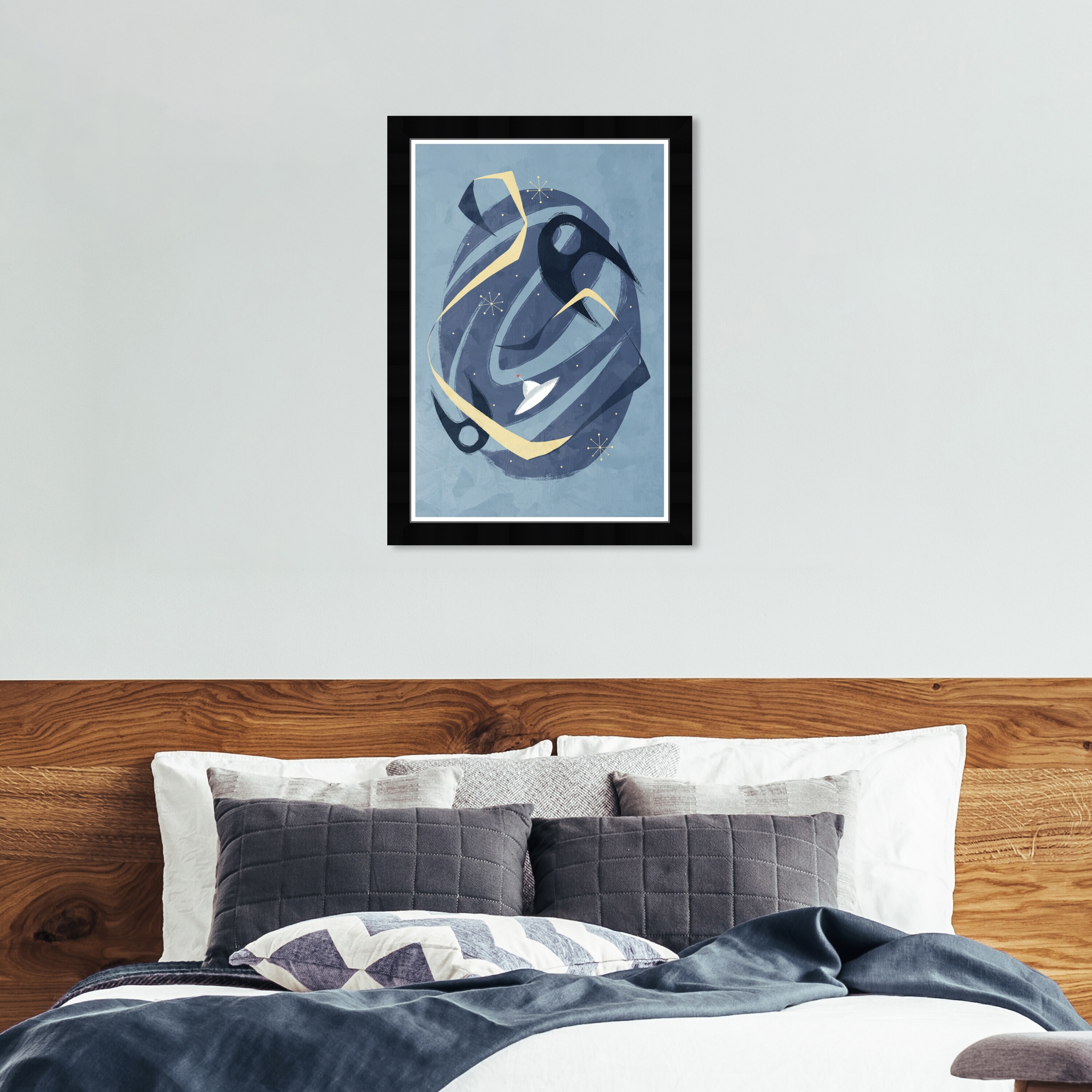 Hatcher Ethan They re Out Wall Art Framed Print Blue White
