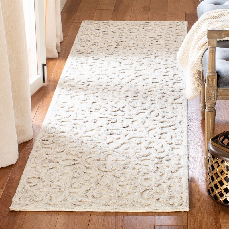 SAFAVIEH Handmade Trace Megane Modern Wool Rug - 2'3" x 6' Runner - Camel/Ivory