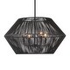 preview thumbnail 1 of 2, Uttermost 21589 Suva 4 Light 28" Wide Pendant with Rope Shade Matte Black