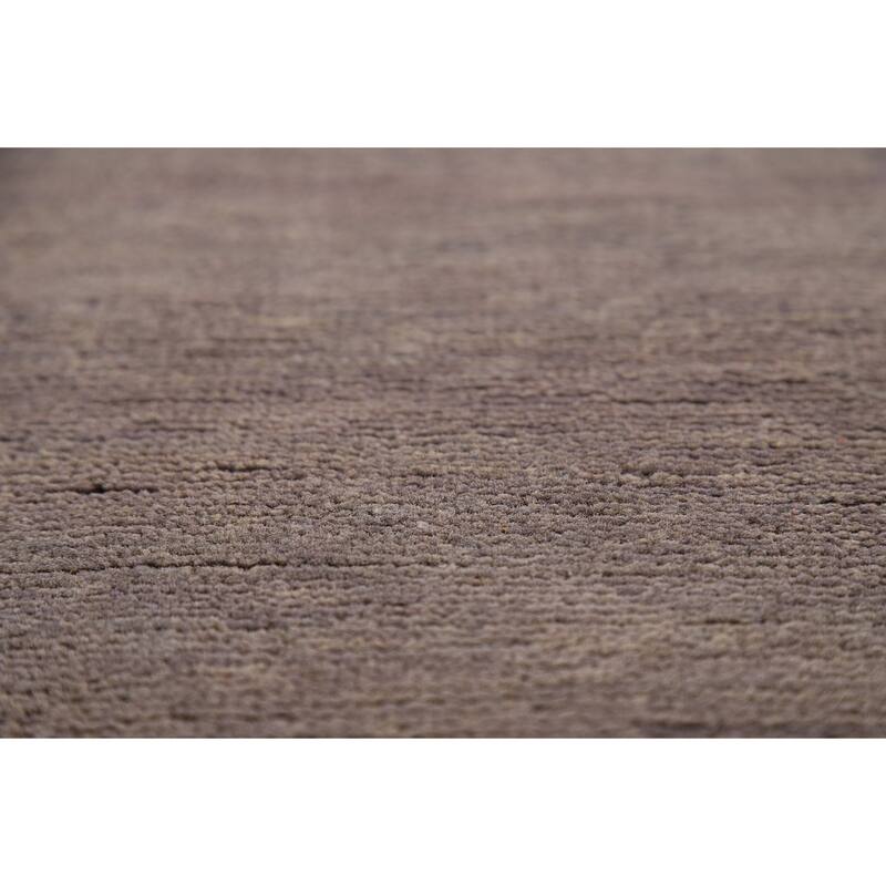 Gabbeh Modern Foyer Rug Handmade Grey Solid Wool Carpet - 2'10"x 3'11"