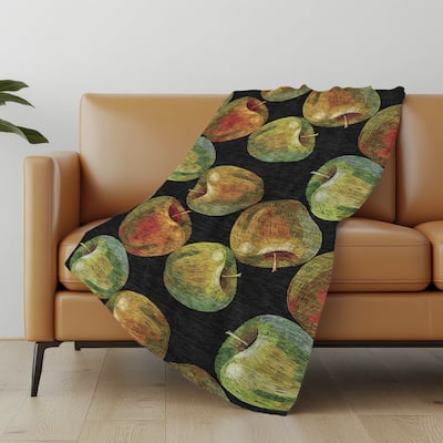 Premium Machine Washable ASB163 Apple Sherpa Throw Blanket