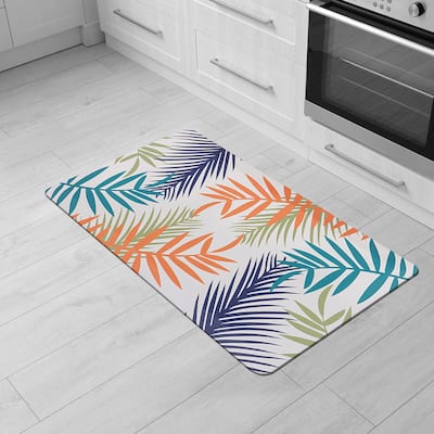 Floral Leaves Anti Fatigue Standing Kitchen Mat
