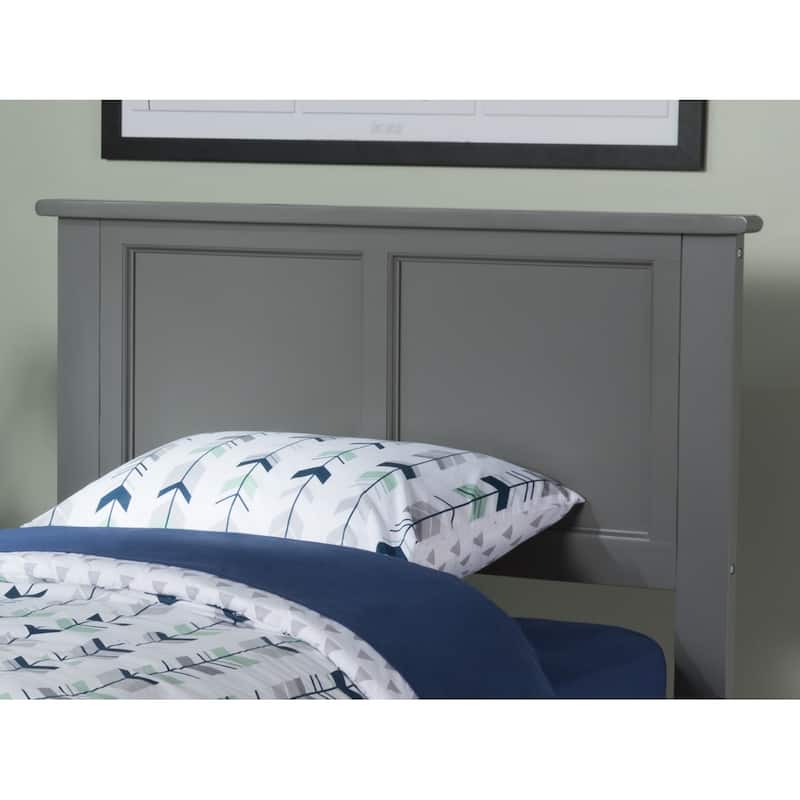 Madison Headboard with Attachable Charger - Grey - Twin