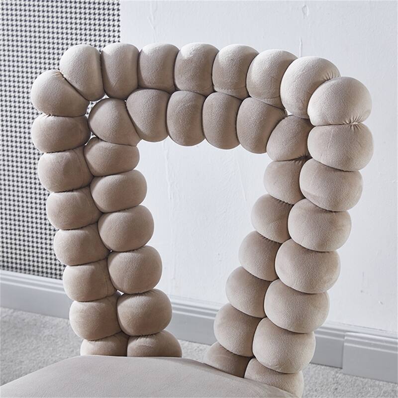 Modern Chair w/Iron Tube Legs,Soft Cushions &Comfortable Backrest,2PCS