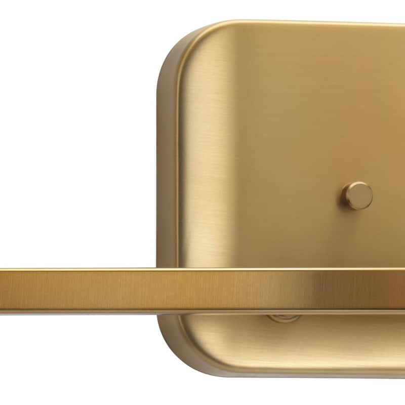 Elevate Collection Four-Light Brushed Bronze Etched White Glass Mid-Century Modern Bath Vanity Light - 7.5" x 34.5" x 7.75"