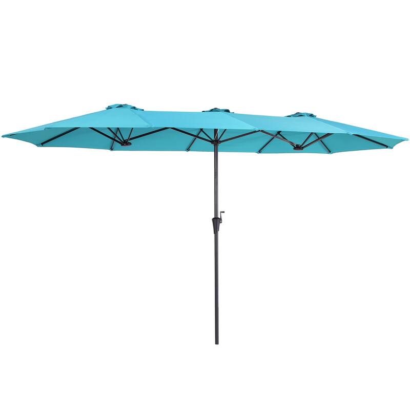 BONOSUKI 13 x 7.2Ft Double-Sided Patio Umbrella with Large Canopy Outdoor Table Umbrella for Garden and pool, Navy Blue