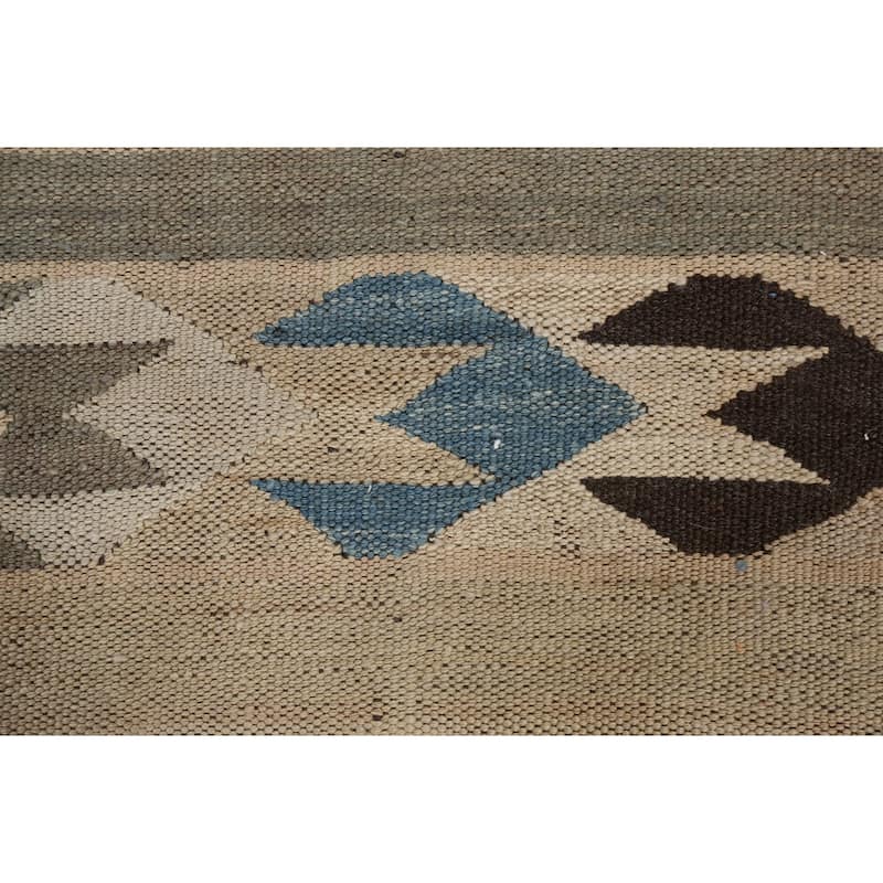 Natural Dye Kilim Geometric Tribal Oriental Area Rug Wool Flat-weave - 5'6" x 9'9"