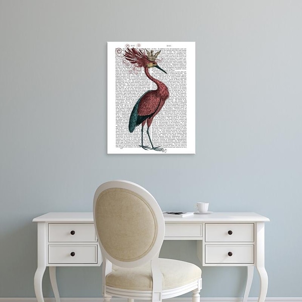 Easy Art Prints Fab Funky's 'Crowed Marsala Heron' Premium Canvas Art