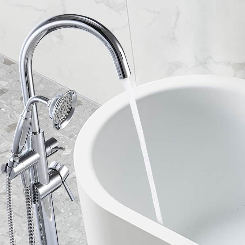 Vanityfair Floor Mount Freestanding Bathtub Faucet Tub Filler with Hand Shower