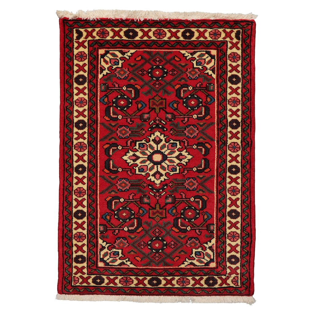2'2''x3'3'' Hand Knotted Wool Rust Abadeh Traditional Rug - 2' 2'' x 3' 3''