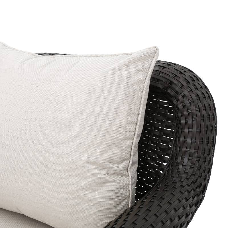 Amaya Outdoor Wicker Cushioned Swivel Rocking Chair by Christopher Knight Home