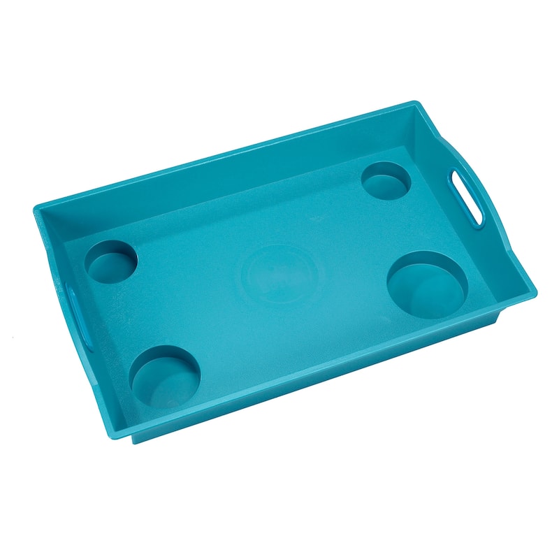 Little Butler Indoor/Outdoor PVC Aqua Serving Trays, Large (Pack of 6) - LARGE (6-PACK)