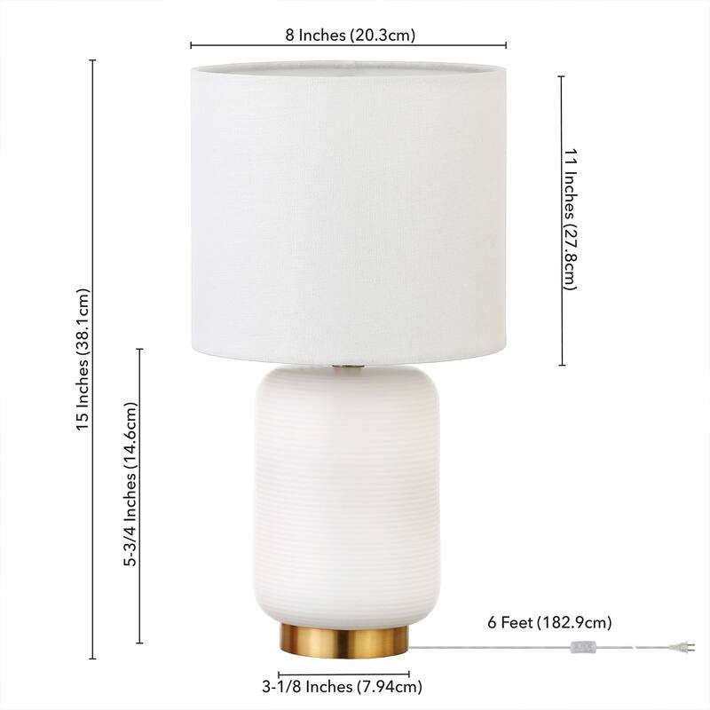 Lambert 15" Tall Ceramic Table Lamp with Fabric Shade