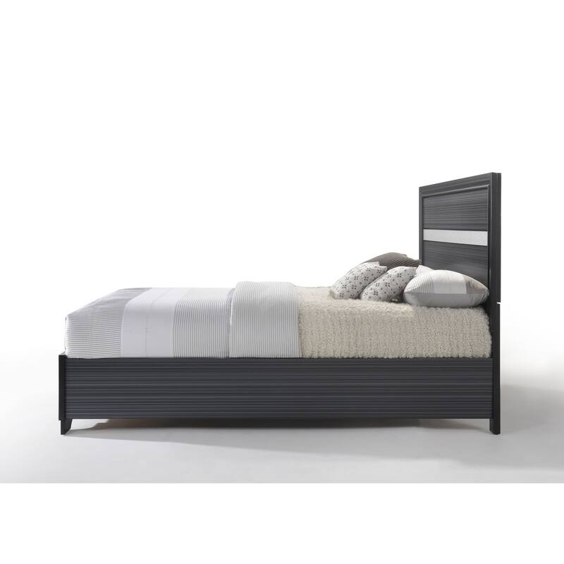 Queen Size Wood Storage Bed with Drawer and Box Spring Required