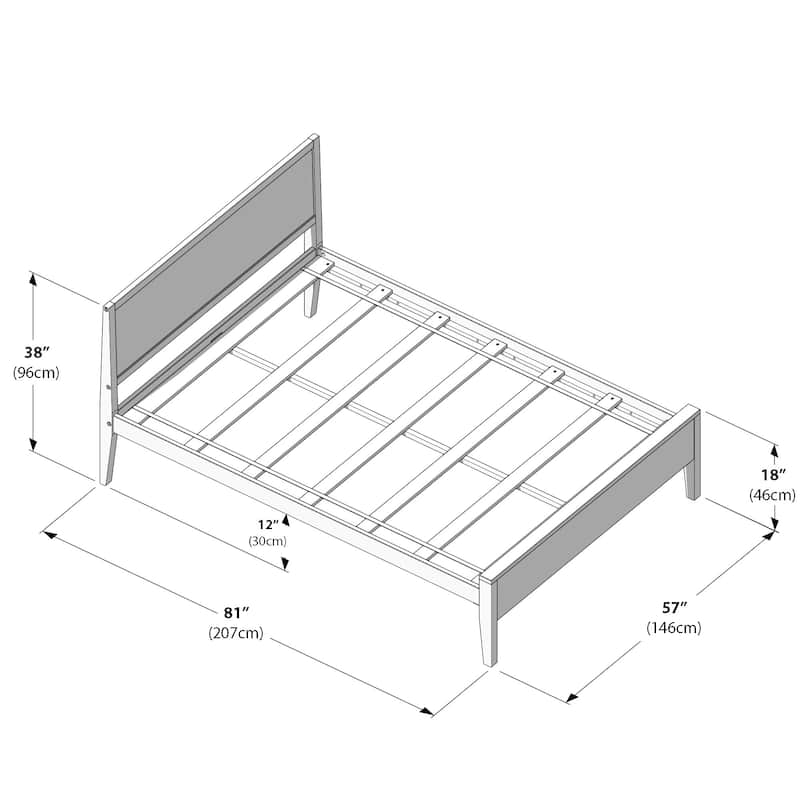 Max and Lily Full-Size Bed with Panel Headboard
