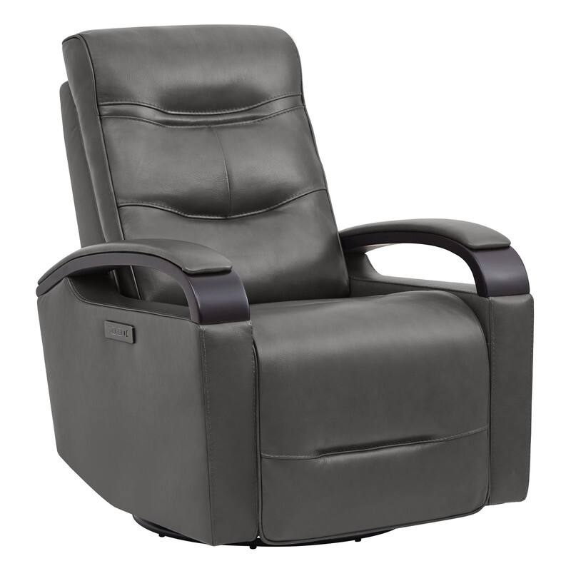 Spruce & Spring Regan Leather Power Recliner Swivel Glider Rocker with Power Headrest