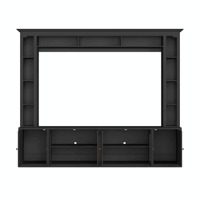 4-Piece Modern Entertainment Center Wall Unit with Bookshelves - All-in-1 Large TV Stand for TVs Up to 80"