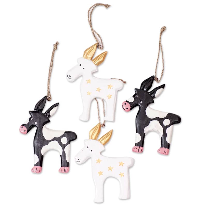 Novica Handmade Magic Deers Wood Ornaments (Set Of 4)