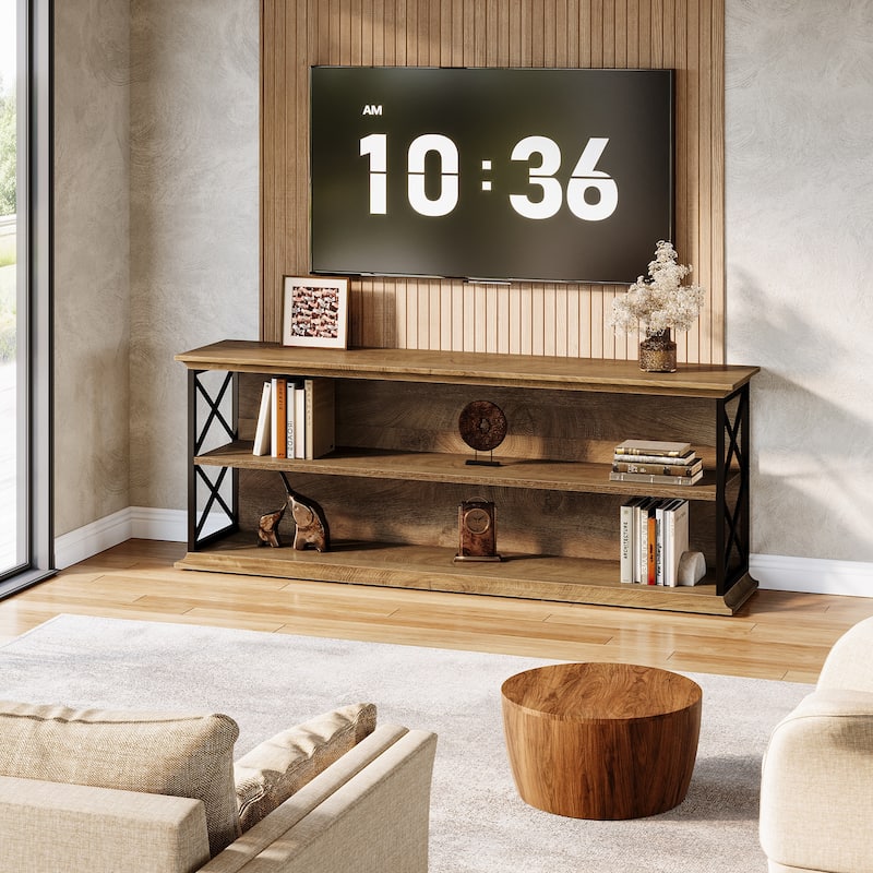 TV Stand for 55/60/65/75-Inch TVs, Entertainment Center with Shelves, Media TV Console for Living Room, Bedroom