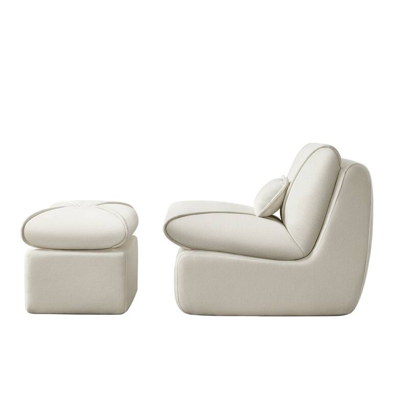 Modern Compressed Lounge Chair with Ottoman, Ideal for Small Spaces and Comfortable Seating