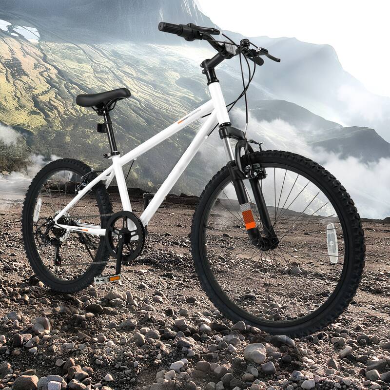 Metal Plastic Kids Mountain Bike with 6-Speed Shimano and Front Suspension
