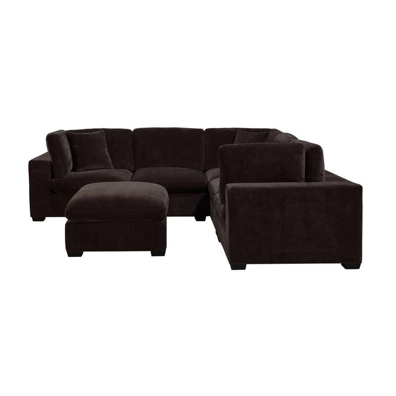 Ridgemont 6-piece Upholstered Modular Sectional Sofa with Wooden Leg