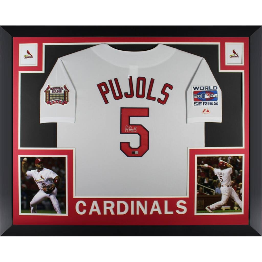 Albert Pujols Autographed St Louis Cardinals Signed Majestic Baseball Framed Jersey TRISTAR COA - 8'6" x 11'6"