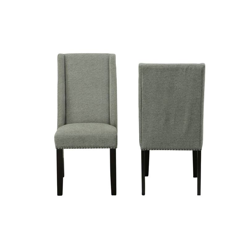 Upholstered Cushion Dining Chairs - 40" - Set of 2 - Gray