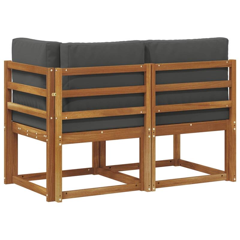 vidaXL 2 Piece Outdoor Middle Sofa Solid Acacia Wood