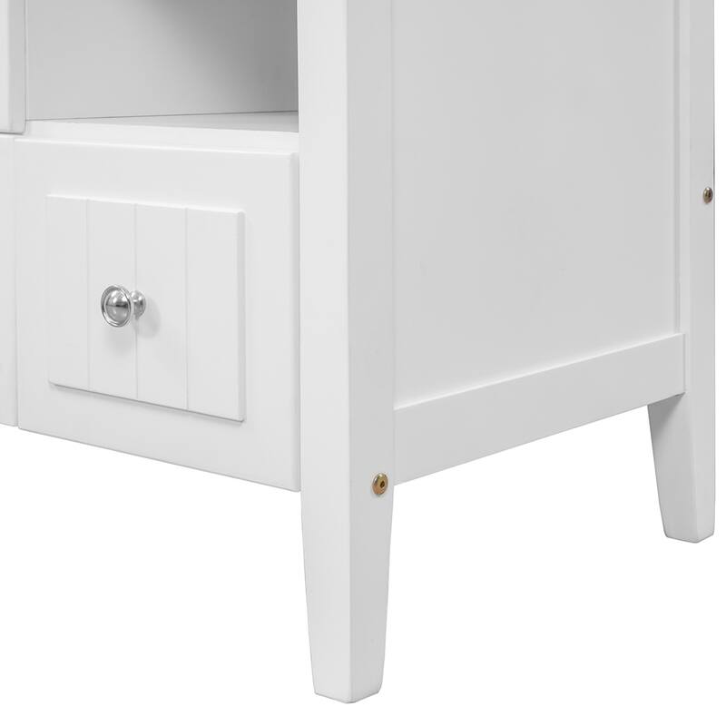 36" Bathroom Vanity with Ceramic Basin - Storage Cabinet with Drawers