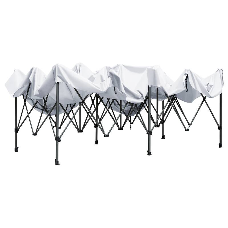 10x20ft Adjustable Height Pop Up Canopy Tent with 6 Sidewalls, UV and Waterproof Protection & Roller Bag
