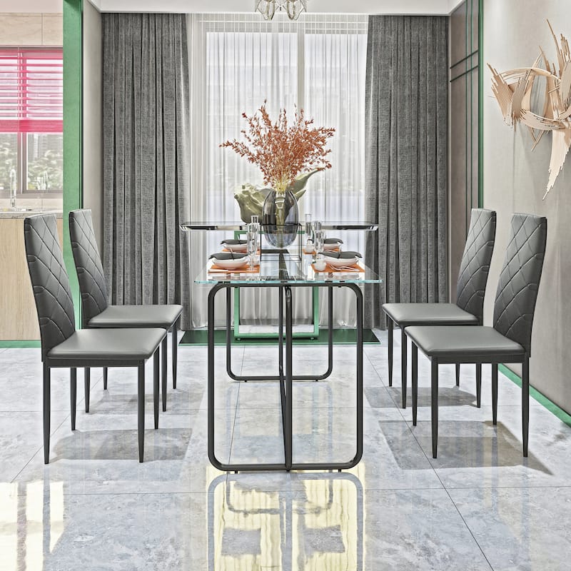 Rectangle Dining Table with Metal Frame