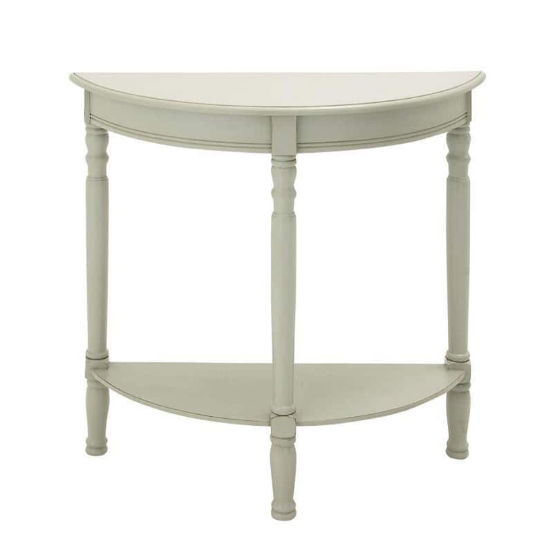 Ninette Half Moon Entryway Console Accent Table - Light grey