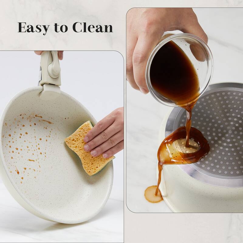 12-Piece Nonstick Pots and Pans Set with Detachable Handle
