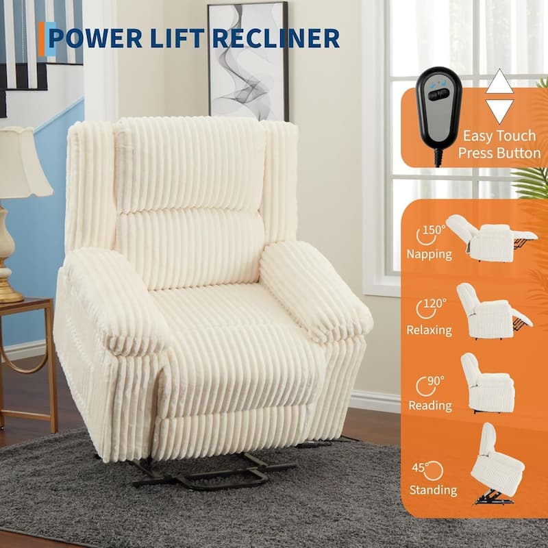 Electric Power Lift Recliner Sofa Chair, Heat and Massage for Living Room, Bedroom